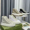 2023 Men Luxury Designers Sneaker Fashion Canvas Tennis Shoe Fabric Trims Thick Sole Shoes