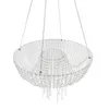 Lustre de cristal transparente estilo 60cm, cortina suspensa, suporte de bolo redondo, suporte de bolo, peça central de casamento, fornecimento de lembranças