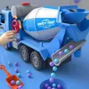 Diecast Model Large Simulation Engineering Mixer Truck Inertia Transporter Concrete Cement Light Music Children Toys Gift 231213