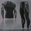 Roupa interior térmica masculina conjunto de alta qualidade ginásio calças de secagem rápida roupas de equitação quente esqui esporte terno s4xl 231212