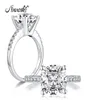 AINUOSHI Fashion 925 Sterling Silver 325 Carat Cushion Cut Engagement Ring Simulated Diamond Wedding Silver Ring Jewelry Gifts Y25055542