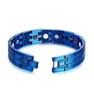 Link Chain Blue Bracelet Men Heavy Quality Cool Hand Energy Health Germanium Magnetic Stainless Steel Bracelets14860672