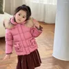 Down Coat Kids Baby Girls Clothes Bow Pocket Pink and Sweet Jacket Högkvalitativ vit Duck