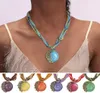 Pendanthalsband Kvinnor Rhinestone Peacock Seting Multilayer Necklace Bohemian Vintage Style Gift Chunky Accessories 216295383560