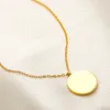 Brand Letter Pendant Necklace Chain Design for Women 18k Gold Stainless Steel Round c Necklaces Sweet Gift Love Couple Family Jewelry Fashion Style