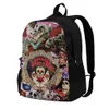 Mochila Baila Conmigo Día De Los Muertos Mochilas Mexicano Tradicional Grande Único Poliéster Viaje Unisex Bolsas234m