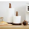 Toilet Paper Holders Wooden Paper Towel Holder Cat Paw Shape Napkin Toilet Paper Storage Rack Home Desktop Retro Vertical Tissue Holder Kitchen Shelf 231212