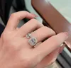 Choucong Ins Top Sell Wedding Rings Luxury Jewelry 925 Sterling Silver Princess Cut White Topaz CZ Diamond Gemstones Party Women O3117687
