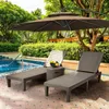 Camp Furniture Outdoor Chaise Lounge Chairs Set av 4 med justerbart ryggstöd för robust solstolar för uteplatsen Easy Assembly