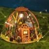 Mimarlık/DIY House DIY House Kiti Dollhouse Minyatür Mobilya Bahçesi Binası Model Oda Kutusu Toys için Ahşap Bebek Evi Noel Hediyeleri 231212