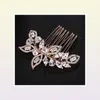 Nyaste mode rosguld bröllopstillbehör för brudkristaller hårkam hårstycken hår smycken för kvinnor tiara klipp jch0998038847