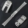 Horlogebanden Jubileum Horlogeband 2021 Heren 20 mm 316L roestvrijstalen armband Zilver Glide-Lock gesp voor 40 mm Sub Case238m