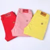 Jeans da uomo Casual Stretch Skinny Elastico Giallo Rosa Rosso Slim Abbigliamento maschile Tinta unita Pantaloni in denim da lavoro semplici 231213