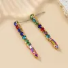 Bohemian Fashion Colorful Crystal Drop Earring For Women Girl Elegant Banquet Rhinestone Dangle Earring Jewelry Accessories