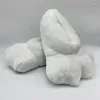 Projektowanie kapcie Śliczny pantofel pazurowy dla kobiet zimowe pluszowe bawełniane buty domowe ślizganie się pary kreskówkowe puszyste damki białe