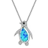 Fashion Creative Opal Zircon Penguin Animal Necklace Pendant Women Romantic Banquet Wedding Accessories Charm Jewelry Gift9779516