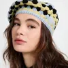 Berets French Hat Knit Plaid Sboy All-Match Stylish Girl Dress Up Painter Women Slouchy