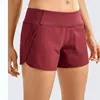 lu-22 Womens Yoga Shorts Outfits With Exercise Fitness Wear lu Short Pants Girls Running Elastic Pants Sportswear Pockets