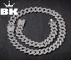 Ny färg 20mm Prong Cuban Link -kedjor Halsband Fashion Hiphop smycken 3 rad strassar isade ut halsband för Men2261876