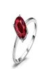 Anello solitario con granato rosso puro per le donne Taglio ovale in argento sterling massiccio 925 Accessori moda Anelli firmati per le donne6946460