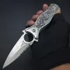 All Steel Mirror Light Siery Titanium Blade Dragon Outdoor Camping Collection Survival Pocket Knife Tactical Knifes 3D Carving