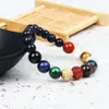 Bijoux en pierre huit planètes Bracelet de perles hommes mélange de pierres naturelles univers Yoga Chakra Bracelets solaires bijoux 238W