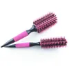 Brosses de cheveux Professionnelles 6pcs / Set Pink Wooden Round Round Cair peig Bruste Bristle Bristle Bross Brush Mélangez Nylon Brusser Hair Dressing Style Toule 231211