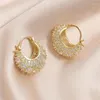 Boucles d'oreilles cerceau UILZ rétro micropavé Zircon sac pour femmes léger luxe Super brillant polyvalent boucle d'oreille Banquet bijoux