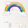 Aquarell Cartoon bunte Regenbogen Wolken Wandaufkleber für Kinderzimmer Baby Kinderzimmer Wandtattoos dekorative Tapete PVC