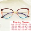 Güneş Gözlüğü Moda Renkli Kedi Göz Anti Mavi Hafif Gözlük Kadınlar TR90 Üç Renk Renk Büyük Çerçeve Bilgisayar Okuma Presbbiyopya 0 ila 6