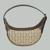 Retro Canvas Ophidia Half Moon Bag Design słynne 7A jakość Pochette Hobo Crossbody mini torby damskie męskie torebki zamek błyskawiczne