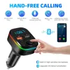 New 2024 2024 Other Auto Electronics Car FM Transmitter Bluetooth 5.0 Handsfree With Type-C Dual USB 3.4A Fast Charger Ambient Light Cigarette Lighter FM Modulator