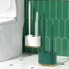 Porta scopino per WC Set di scopino e supporto per WC 3 in 1 montato a parete con spazzola pulita a manico lungo senza angoli morti Prodotti per il bagno Scopino per WC 231212