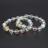 King Queen CZ Crown Women Armband Stone Beads White Crystal Moonstone Pärlor Armband Bangle For Women Jewelry Accessories1253K