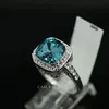 Nachahmung rhodiniert Unisex Ringe mit einem großen quadratischen Stein Ring Frauen Fingerring Hochzeit schmuck291Y