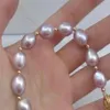 11x10mm Naturalsouth Sea äkta Purple Pearl Armband 14K Guldlås207U