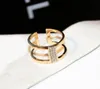 Nya trendiga ins diamant zirkonia geometriska ringar med presentförpackning mode lyxdesigner öppen ring för kvinnor flickor justerbar ros go7796516