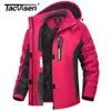 Women's Down Parkas TACVASEN Winter Ski Jackets Womens Hiking Trekking Thicken Fleece Snow Jacket Outdoor Warm Windproof Windbreaker Outwear Parka 231212