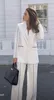 White Women's Pants Suits Peaked Lapel One Button Blazer Set Formal Wedding Tuxedo Lady Blazer 2 Pieces