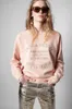 Zadig Voltaire Embroidery Hoodie Zv Designer Pullover Women Classic Letter Cotton Sweatshirts Loose Sweater