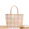 Sac à main Transparent fait à la main pour femme, sac de plage d'été tissé en plastique, fourre-tout bohème, grand petit acheteur pour dames W220427292h