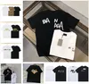 Nya mens t-shirt svartvitt designer bröstklassiker alfanumeriska nummer direkt spray modemän och kvinnor överdimensionerade kort ärm bomull 3xl#99