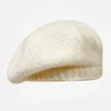 Basker Autumn Winter Trendy Women's Hat Wool Sticked Fur Plush Beret Crochet Cap Warm Painter Hats Women Beanies Caps