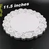 Ensemble de 160pcs / paquet Nouveau 11 / 5 pouces rond en forme de fleur blanc creux design papier dentelle napperon pour ensemble de cuisine de tab2170