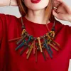 Collier ras du cou de Style ethnique, chaîne en corde Tribal en bois perlé pour femmes et hommes, fête d'anniversaire féminine