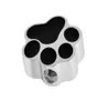 Colar com pingente de urna em formato de pata de cachorro preto, joia cromada de aço inoxidável, joia memorial para animais de estimação 1442416