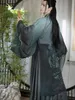 Etnische kleding Grote maat 2XL Hanfu Mannen Chinese traditionele bedrukte mannelijke Halloween Cosplay Kostuum Gradiënt Wit Groen 3-delige sets 231212