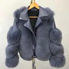 Women s Knits Tees Super Winter Ladies Luxury Thick Leather Coat 100 Natural Fur Female Motorcycle Women Real Jacket 231213