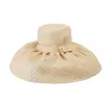 Szerokie brzegowe czapki retro hepburn styl raffia bow Big Top Hat Ladies Catwalk Fashion Party Straw Hatwide236t