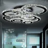 Lustres modernes Luminaire d'intérieur Lampes de plafond en cristal en acier inoxydable pour salon Chambre Bague en diamant LED Lustres Lampa302V